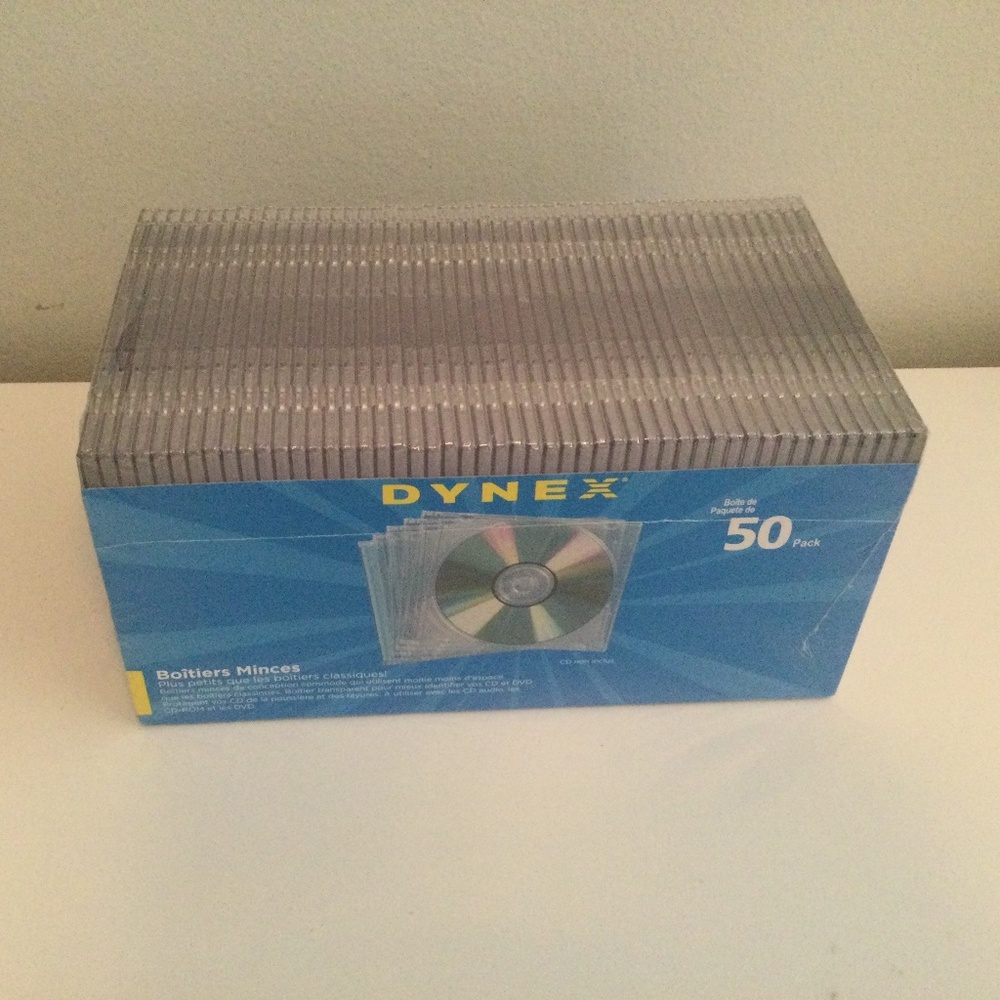 DYNEX 50 Pack Slim DVD/CD Jewel Case Sealed New